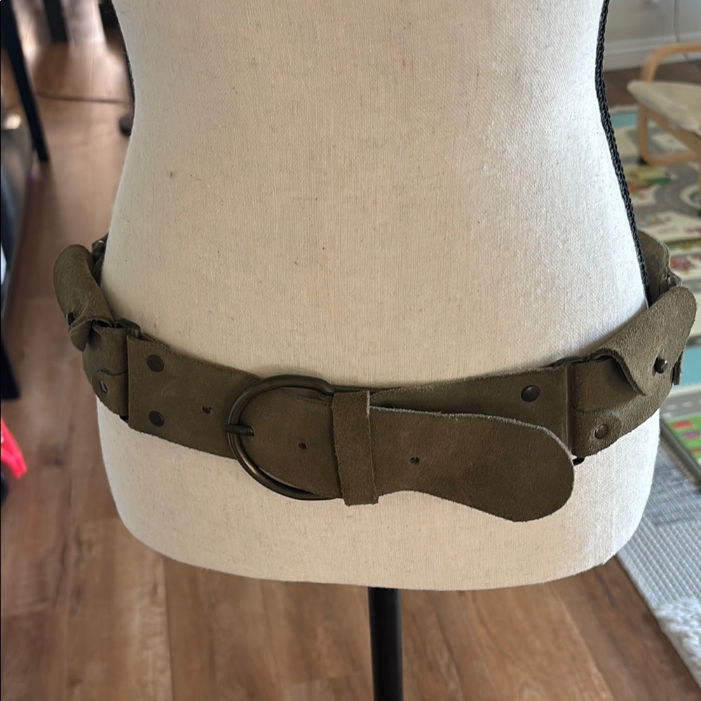 Mango Green Leather Belt Accessories